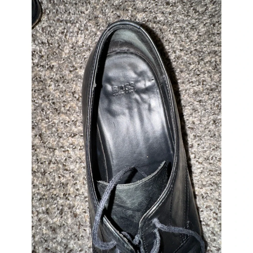 Hugo Boss Black Leather Sz 11.5 Mens‎ Oxford Dress Shoes